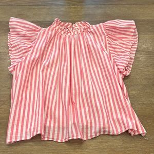 Birds of Paradise pink/white striped blouse